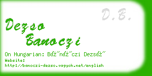 dezso banoczi business card